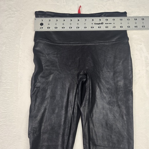 Spanx Black Leggings Women Medium Faux Leather Pattern Ankle‎ - Picture 3 of 6